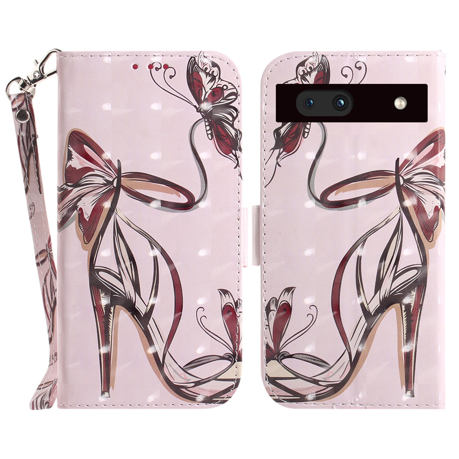 Shockproof Phone Cover Stand for Google Pixel 7a PU Leather 3D Pattern Printing Phone Flip Wallet Case with Strap Shockproof Phone Cover Stand for Google Pixel 7a PU Leather 3D Pattern Printing Phone Flip Wallet Case with Strap